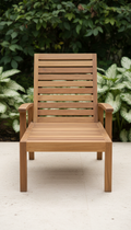 Teak Outdoor Lounge Chair with Sculpted Arms